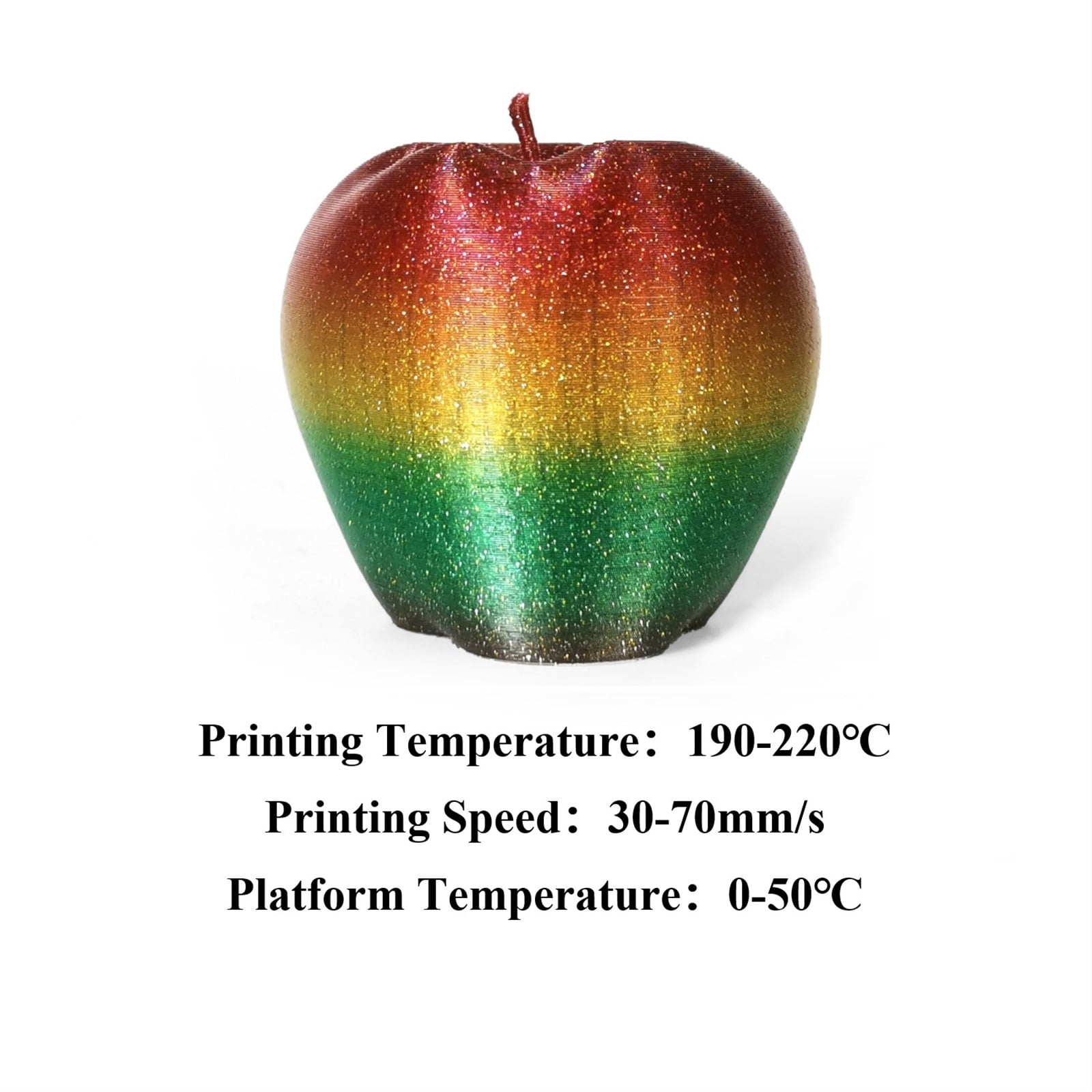 Black PLA Filament for 3D Printer, 1KG 1.75mm +/- 0.03mm, Solid Coil with Shiny Spots, Glitter Material for 3D Printer Accessories