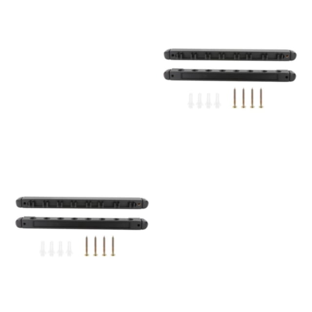 Greeniant 8 Pools Billiard Cue Rack Wall Mounted Cue Solid Holder Stick Rest Pool Wood Negro 2piezas
