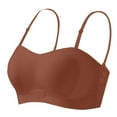 thumbnail image 2 of SMihono Women's Daily Bra Heart Hollow Out Wireless Seamless Wavy Edge Fixed Pad Vest Bra with Adjustable Shoulder Strap Coffee 10, 2 of 3