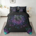 thumbnail image 2 of Manfei Sea Turtle Print Bedding Comforter Set 7-Piece, Gradient Mandala Full Bedding Set, Bohemian Flower Floral Fitted Sheet Flat Sheet, Microfiber Bedroom Decor, 2 of 8