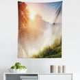 thumbnail image 1 of Nature Tapestry, Beaming Sun Rays Through Foggy Mountainside with Grass Trees Sunshine Sunrise Leaves, Fabric Wall Hanging Decor for Bedroom Living Room Dorm, 5 Sizes, Multicolor, by Ambesonne, 1 of 1