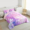 thumbnail image 3 of Homewish Watercolor Splatter Ink Queen Comforter Set,Ink Painting Bedding Sets,Pink Purple Ombre Bedding Comforter Set For Girls Kids,Super Cozy Room Decor Reversible,3-Piece, 3 of 8