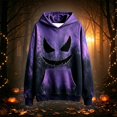 thumbnail image 2 of Byoo Little Boy's Halloween Tie Dye Hoodie Face Print Hooded Sweatshirt Fall Tops, 2 of 4