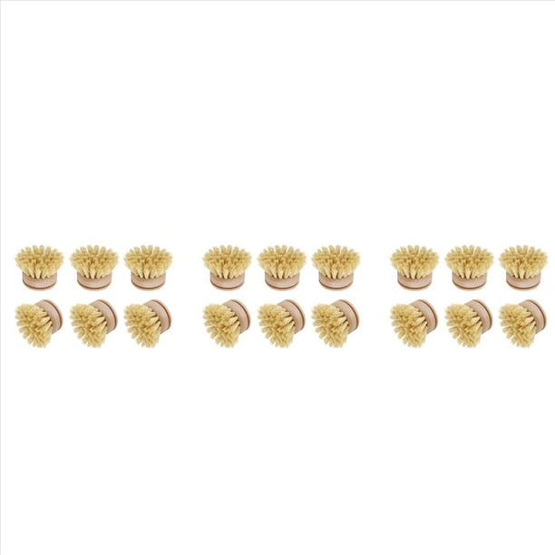 Cepillo para Lavar, Cepillo para Platos, 18 Cabezales de Repuesto, Cepillo para Platos de Limpieza de Madera, Cocina Recargable,