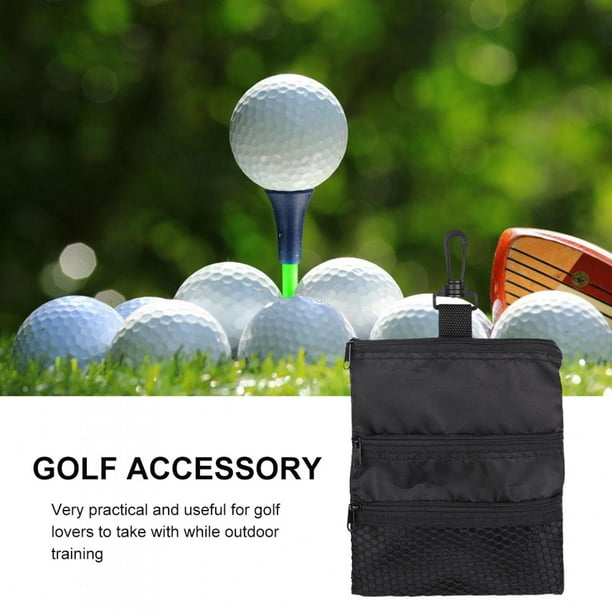 WALFRONT Accessoires pour balles de golf portables Sac à main à glissière  noire avec plusieurs poches, Sac de golf portable, Sac de balle de golf 