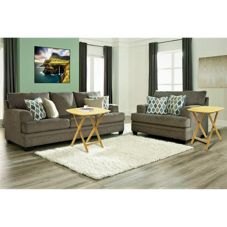 Bilot Oversized Hardwood Folding TV Tray Tables for Eating 25.5 Inches Natural Set of 2