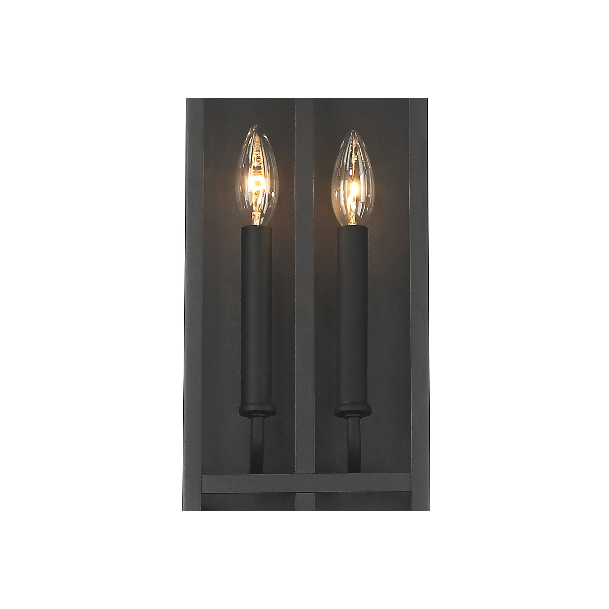 Possini Euro Design Metrix 26" High Farmhouse Rustic Rectangular Outdoor Wall Light Fixture Mount Porch 2-Light Black Glass Shade