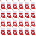 thumbnail image 1 of Lot de 24 Mini Bas de Noël en Feutre avec Design Flocon de Neige - Chaussettes Rouges pour Bonbons, Vaisselle, Fête de Noël, Arbre, Table à Dîner et Ornements de Maison, 1 of 7