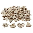 thumbnail image 4 of 50 Piezas de Adornos de Natural con Agujeros en Navideños Formas para Decorativas, Ropa, Joyas y Otros Objetos Decorativos Gloria Piezas de madera sin terminar, 4 of 8