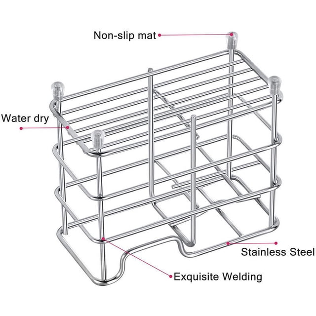 Soporte para cepillo de dientes para baño, soporte pequeño para pasta de dientes de acero inoxidable, organizador de accesorios de baño Vhermosa ZJWJ458-2