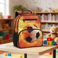 thumbnail image 2 of Jeiento Football 13.5" Preschool Bookbag, Cool Flame Large Capacity Toddler School Bag with Front Zipper Pockets, Dual Use Backpack for Boys Girls Outdoor, 2 of 7