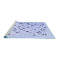 thumbnail image 2 of Ahgly Company Machine Washable Indoor Round Solid Blue Modern Area Rugs, 5' Round, 2 of 4