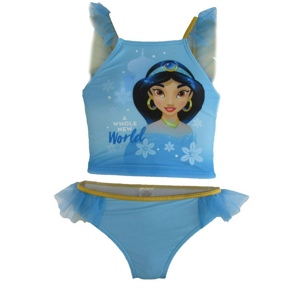 Disney Disney Little Girls Blue Princess Jasmine 2Pc Swimsuit
