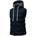 thumbnail image 4 of KVE Men's Warm Winter Hooded Vest Padded Puffer Vest Navy, X-Large, 4 of 9