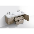 thumbnail image 4 of Kubebath Bliss 60" Double  Sink Nature Wood Wall Mount Modern Bathroom Vanity, 4 of 6