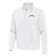 thumbnail image 2 of Men's Antigua White Los Angeles Chargers Twist Quarter-Zip Pullover Jacket, 2 of 3