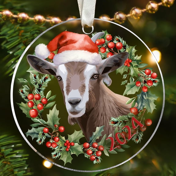 Acrylic Goat Christmas Ornaments - Nubian, Boer, Pygmy Goat Gifts for Women & Lovers