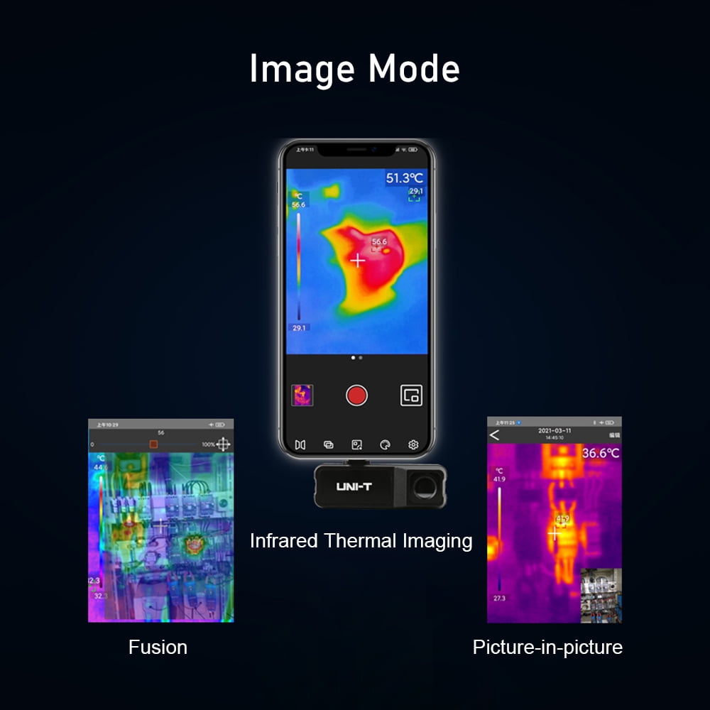 Thermal Imager,Camera Android Type-c Thermometer Thermal Type C Infrared Thermal Zvs Coil Thermal Type-c Thermometer Infrared Camera Coil Driver Uti120mobile Infrared Black for Android Phones