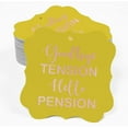 thumbnail image 2 of Inkdotpot Hang Tags Good Bye Tension Hello Pension Retirement Favor Bracket Shape Gift Tags Real Rose Gold Foil Bonbonniere Tag Pack Of 50, 2 of 7