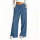 thumbnail image 1 of Pincandy Women's Solid Color Stretch Denim Leggings - Low Waist, 2 Pockets, Loose Wide Leg Fit, Perfect for Gym, Workout & Casual Wear, 1 of 7