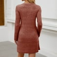 thumbnail image 6 of hotojiny Women's Knit Sweater Dress Elegant Long Sleeve Casual Dress with Pockets Trendy Button Crewneck Dress, 6 of 6
