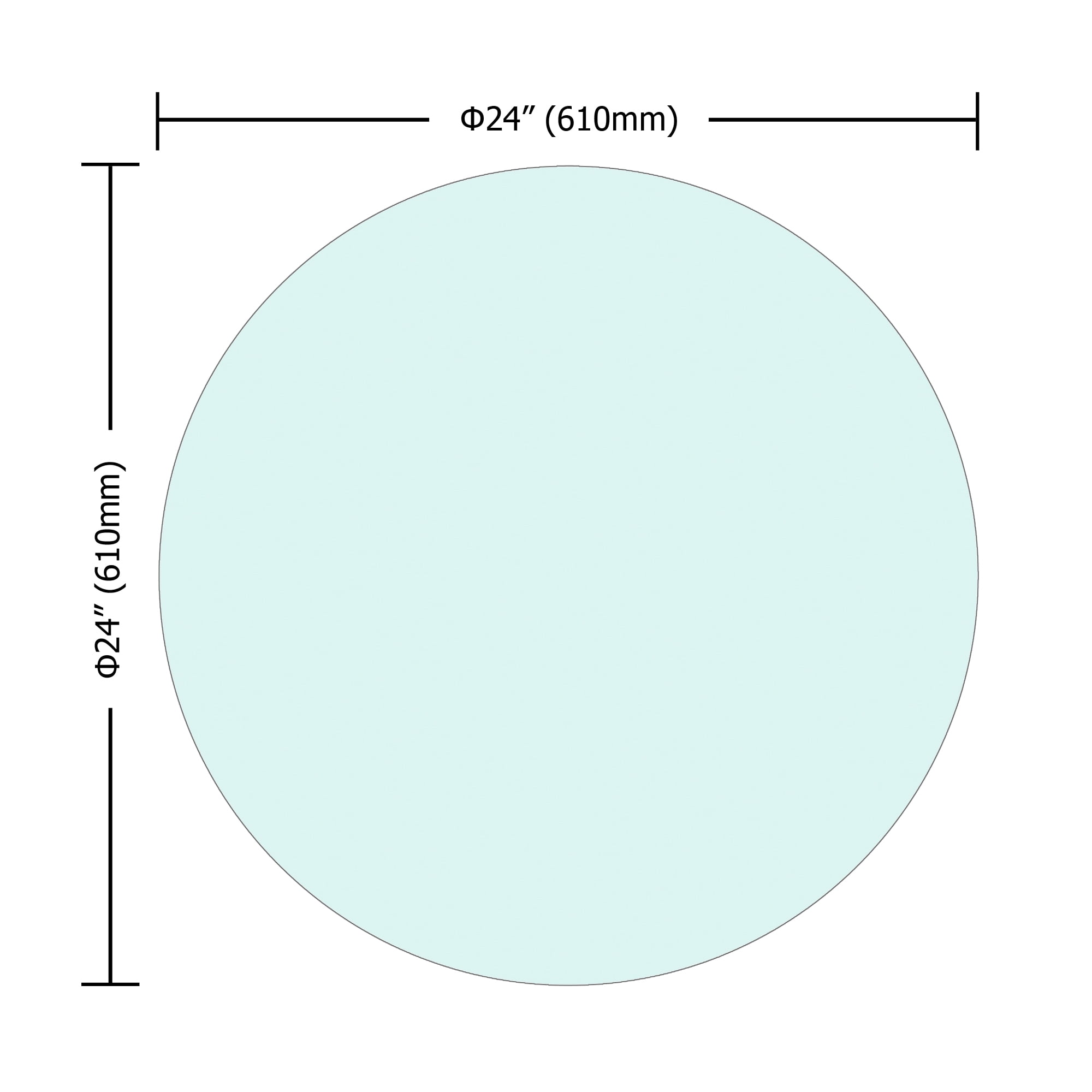 24" Round Table Top,Tempered Glass Table Top Clear Glass 1/4" Inch Thick Flat Polished Edge for Indoor/Outdoor