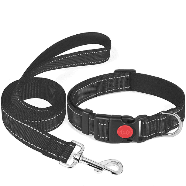 Collar de nailon reflectante para perros: forro de neopreno suave, reflectante y ajustable.