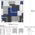 thumbnail image 6 of Blue Shower Curtain Set with Hooks Blue and White Morden Shower Curtains for Bathroom Fabric Grey Shower Curtain Abstract Geometric Bath Curtains Decorative Gray Shower Curtain Water Repellent 72x72, 6 of 6