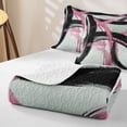 thumbnail image 4 of Homewish Spiral Swirl Quilt Full,Classic Contemporary Full Bedspread Sets,Pink Black,3 Pieces, 4 of 7
