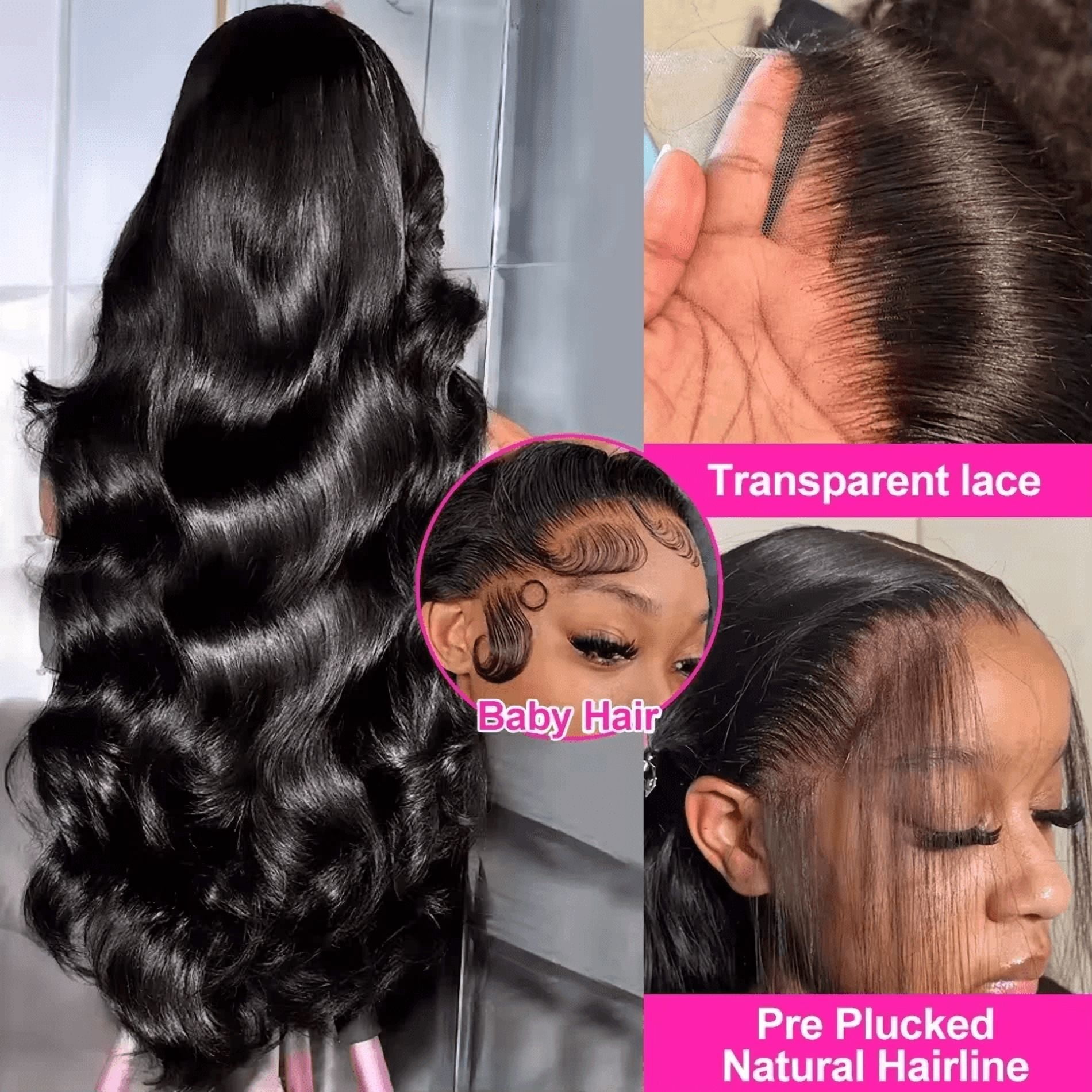 Body Wave Lace Front Wigs Human Hair 200 Density Brazilian Virgin Real Human Hair Wigs For Women Pre Plucked 13x6 HD Transparent Lace Frontal Human Hair Wigs With Baby Hair Natural Hairline 26inch