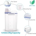 thumbnail image 3 of Zshan Pet Food Container for Dogs Cat Food Container with Spout + Sealing Buckles + BPA Free Plastic + Airtight for Birds, 3 of 5