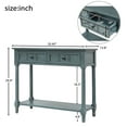 thumbnail image 7 of Entryway Table with Solid Wood Legs Console Table Traditional Design with Two Drawers and Bottom Shelf Sofa Table, 7 of 7