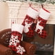 thumbnail image 4 of Billuyoard Calcetín de Navidad corto de felpa pequeño regalo envoltorio alce calcetines de copo de nieve rejilla roja colgante de Navidad barra Kits de decoración para fiestas Copo de nieve, 4 of 6