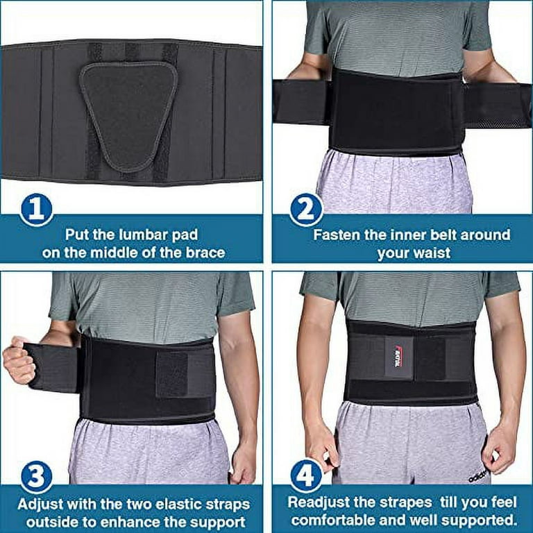 BraceUP Plus Size Back Brace for Woman and Man - 3XL to 5XL Extra Large  Lower Back Support with Straps and Compressions, Herniated Disc Back Pain