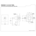 thumbnail image 2 of Kingston Brass KS4042KL Whitaker Single-Handle Six-Way Diverter Valve with Square Trim Kit, Polished Brass, 2 of 4
