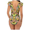 thumbnail image 2 of Gibobby Traje de baño sexy de una pieza Traje de baño de una pieza Traje de baño para mujer Estampado de bikini sexy Sin espalda Trajes de baño de playa (Amarillo,XL), 2 of 5