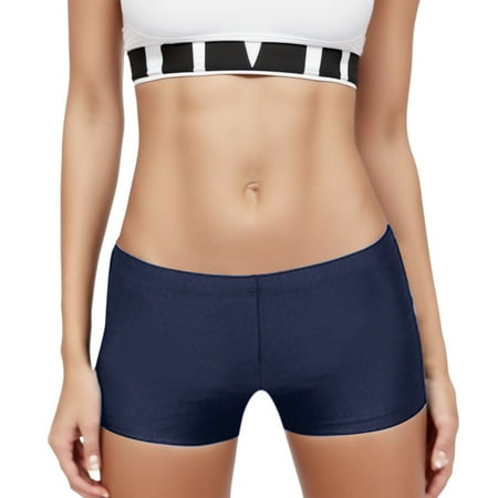 CAICJ98 Womens Swim Shorts Women s Swim Shorts High Waisted Bathing Suit Bottoms Swimsuit Boy Shorts Swimwear Bikini Board Shorts Dark Blue L