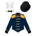 thumbnail image 3 of Haitryli Women's Circus Ringmaster Costume Halloween Cosplay Costume Tassel Tailcoat Jacket with Dark Blue M, 3 of 7