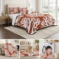 thumbnail image 6 of Quilts Twin Size, Burnt Orange Coastal Coral Soft Comforter Bedding Set for Bed, Summer Nautical Sea Beach Ocean Lightweight Quilted Bedspread with Pillow Cover(2 Pieces) for All Season, 68x86 Inch, 6 of 9