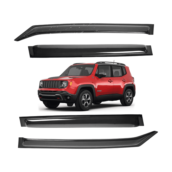 Smoke Window Visors For 2015-2023 Jeep Renegade Sun Rain Guard Wind Deflector US