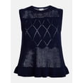 thumbnail image 6 of Scenario Women's Texture Peplum Tank Sweater, Lightweight, Sizes XS-XXXL, 6 of 6