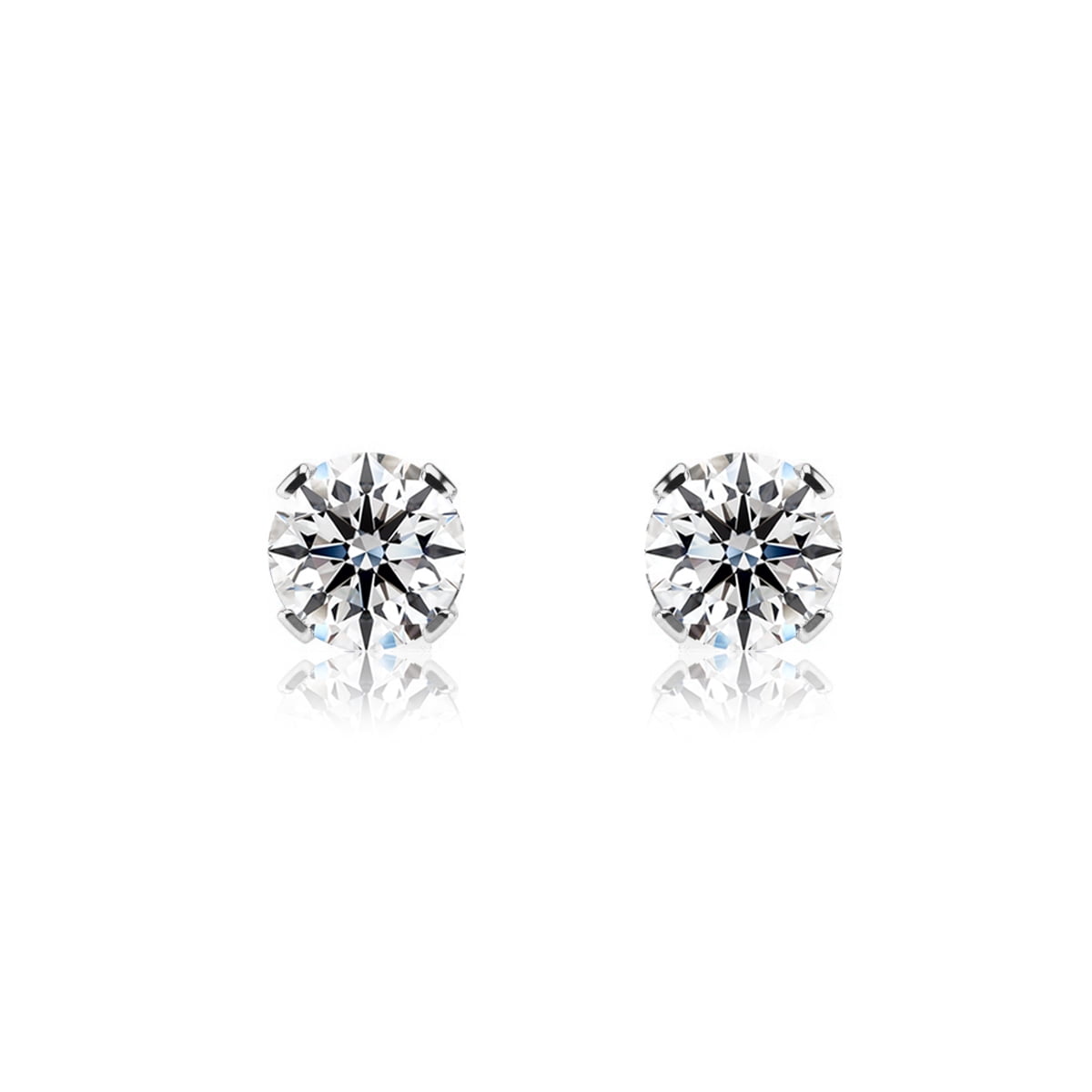 SuperJeweler 1 Carat Lab Grown Diamond Stud Earrings for Women in 14K White Gold