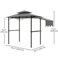thumbnail image 3 of Outsunny 8' x 5' Grill Gazebo, Double Tiered Barbecue Gazebo, Light Grey, 3 of 10