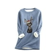 thumbnail image 1 of Camisas Navideñas Para Mujer, Camisetas de Manga Larga Con Estampado de Moda, Sudadera Gruesa de Lana, Ropa Interior Cálida de Terciopelo Con Cuello Redondo Odeerbi  ODB207668, 1 of 5