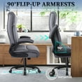 thumbnail image 3 of Bossin Big and Tall Executive Office Chair 400lbs with Flip-up Arms for Adult, Ergonomic High Back Lumber Support Adjustable Computer Desk Chair, 3 of 7
