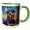 Green/White, variant on 3drose, Rottweiler Portrait in Post-impressionism Style, 11oz Magic Transforming Mug