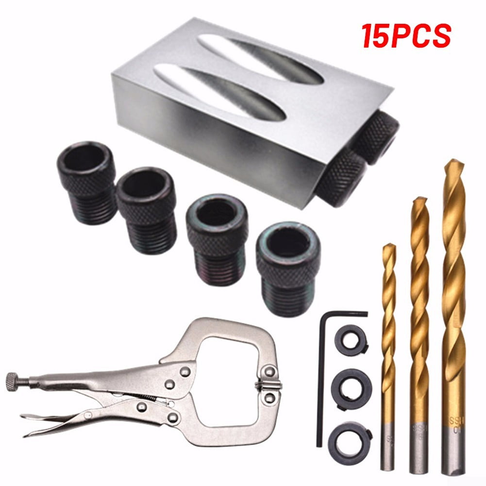 Pro Pocket Hole Jig Kit Tool System Woodworking Screw Drill Heavy Duty ToolNew