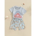 thumbnail image 3 of Baby Boy Clothes Toddler Summer Outfit Short Sleeve T-Shirt Tops Joggers Casual Shorts 2Pcs Clothes Set, 3 of 8