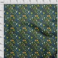 thumbnail image 3 of oneOone Georgette Viscose Dark Teal Green Fabric Leaves & Floral Artistic Diy Clothing Quilting Fabric Print Fabric By Yard 42 Inch Wide, 3 of 4