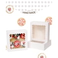 thumbnail image 3 of Paquete de 50 cajas de panadería con ventana, caja de pastelería blanca, 3 of 4